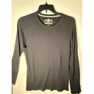 American Rag Solid Black Crew Neck Knit Long Sleeve T-Shirt Men's L Regular